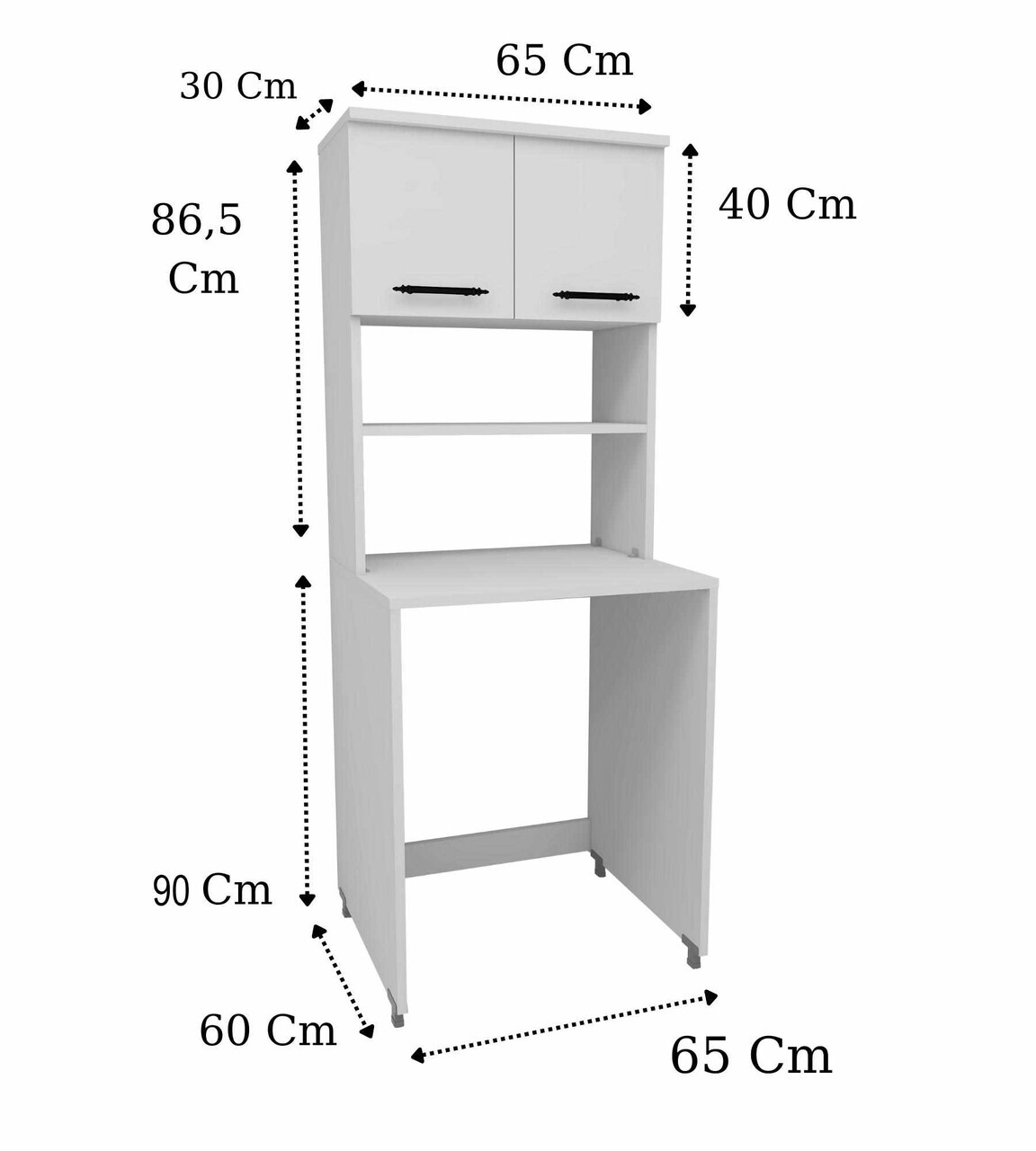 Dulap masina de spalat, Hanah Home, Washing Machine 3 Shelf, 65x34x30 cm, Alb — imaginea 4