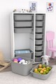 Dulap multifunctional, Estella, Rine 2D4K8U, Alb/Gri