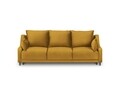Canapea extensibila, Lilas, Mazzini Sofas, 3 locuri, cu lada de depozitare, 215x94x90 cm, catifea, galben