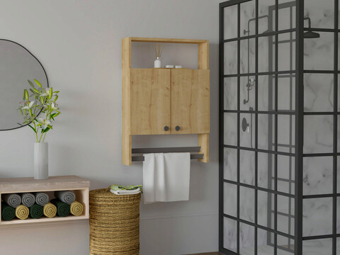Dulap de baie, Puqa Design, Ela, 60x87x15 cm, PAL, Maro mezoni.ro