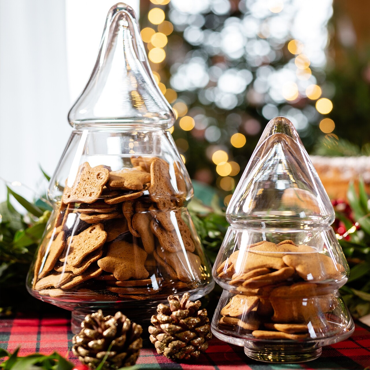 Recipient cu capac pentru biscuiti Tinsel, Homla, 25x39 cm, sticla, transparent - 1 | YEO