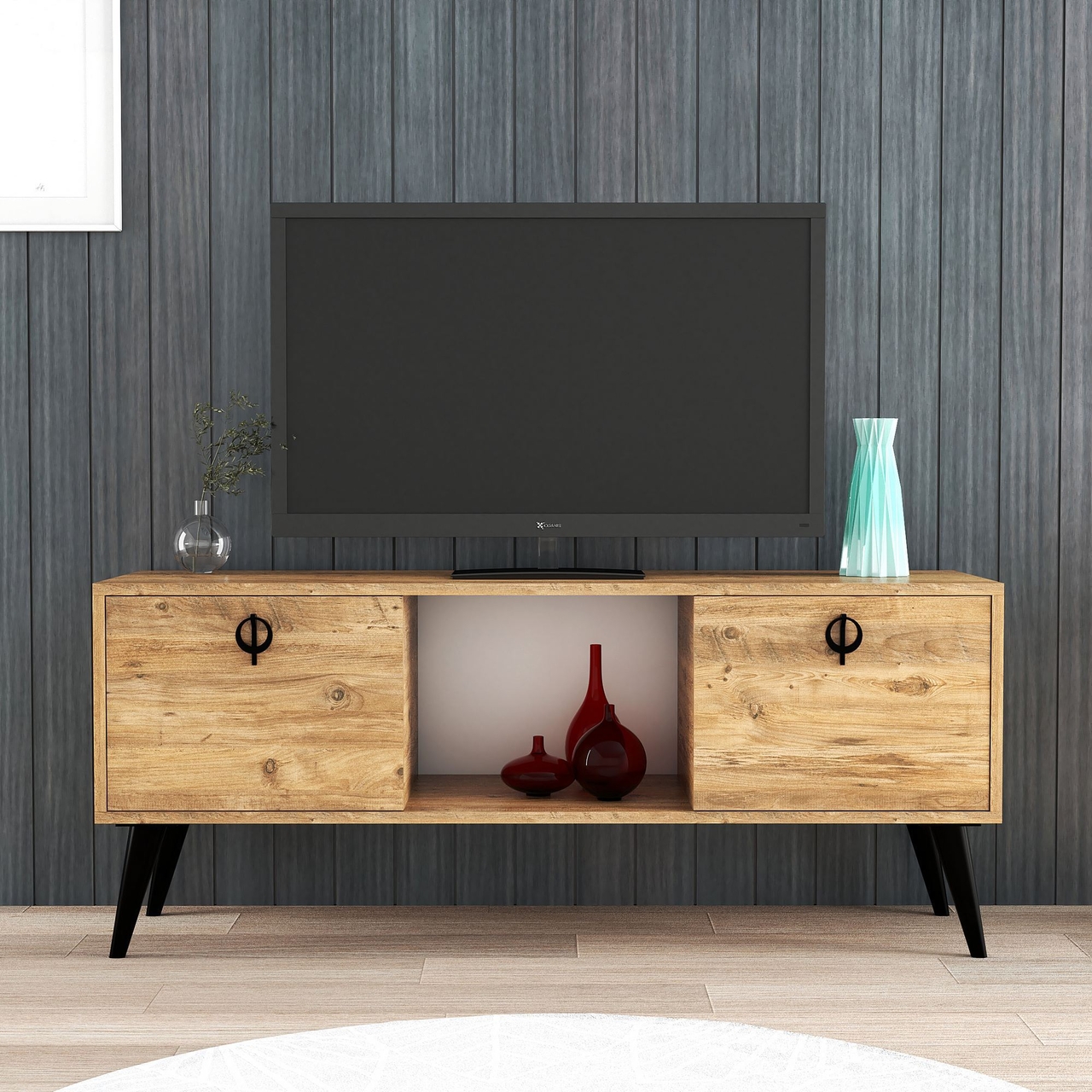 Comoda TV, Hanah Home, Kaya, 140x53.5x30 cm, Maro - view 2