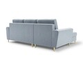 Coltar extensibil stanga 4 locuri, Moghan, Micadoni Home, GL, 241x145x88 cm, catifea, albastru deschis