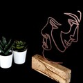 Decoratiune, Faces, 17x38x3.5 cm, Metal, Bronz