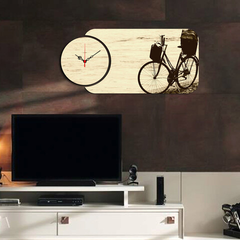 Set ceas si tablou decorativ, yms-45, mdf , dimensiune: 68 x 32 cm, multicolor