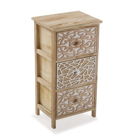 Dulap baie cu 3 sertare Janus, Versa, 36 x 28 x 68 cm, lemn de paulownia Baie