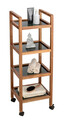 Organizator baie Fondi, Wenko, 35x31x101.5 cm, lemn acacia/sticla/plastic, maro/negru