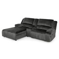 Coltar sezlong stanga, consola inclusa, 1 recliner, Jersey, L.260 l.183/103 H.105, stofa, gri