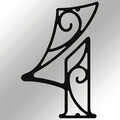 Numar casa pentru poarta/usa Four, metal, 10 x 15 cm, negru, cifra 4