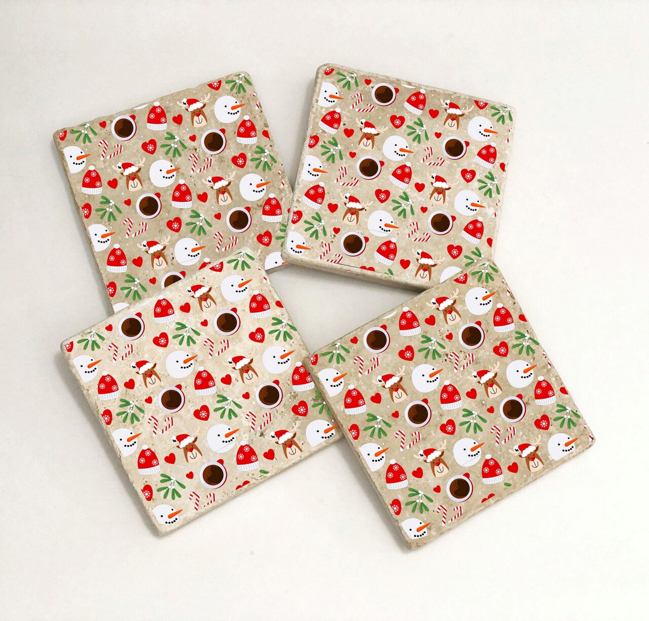 Set suporturi de pahare, Hermia, 366TYR1226, 10 x 10 x 1 cm, 4 piese, Multicolor - view 2