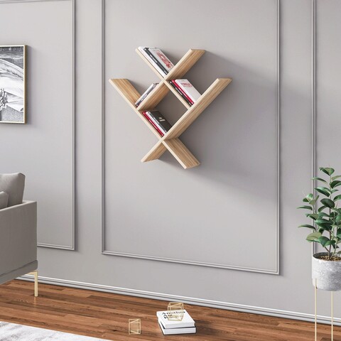 Raft de perete, minima, valle, 75x78x22 cm, stejar