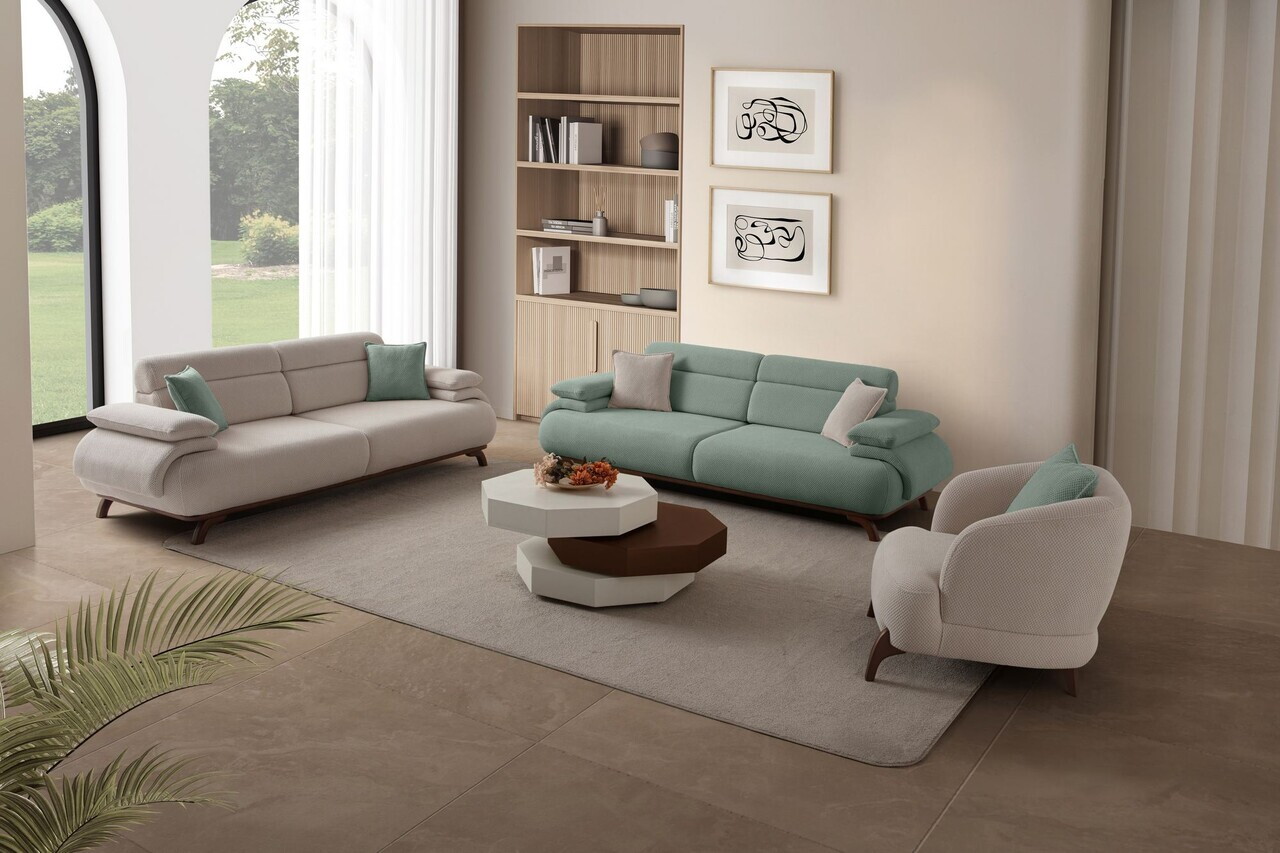 Canapea 3 locuri, Atelier del Sofa, 752EST1150, Lemn de carpen/PAL melaminat, Verde - view 6