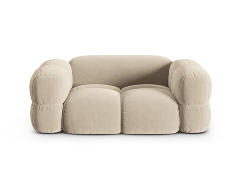 Canapea 2 locuri, Loretto, Cosmopolitan Design, 180x100x68 cm, catifea, bej deschis