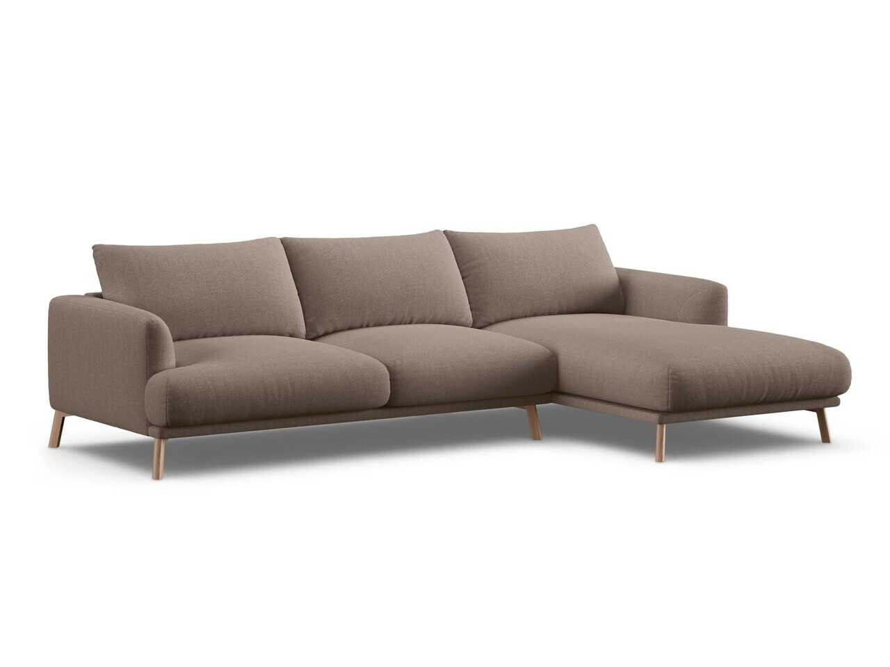 Coltar dreapta 4 locuri, Naomi, Micadoni Home, 285x170x75 cm, tesatura structurata, cappuccino — imaginea 5