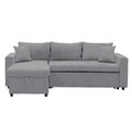 Coltar extensibil reversibil Lilian, Pakoworld, 225x148x81 cm, textil, gri