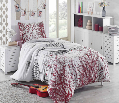 Lenjerie de pat pentru o persoana, palvin - white, eponj home, 65% bumbac/35% poliester