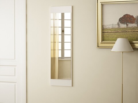 Oglinda de perete Venedik, Furny Home, 35×1.8×120 cm, alb