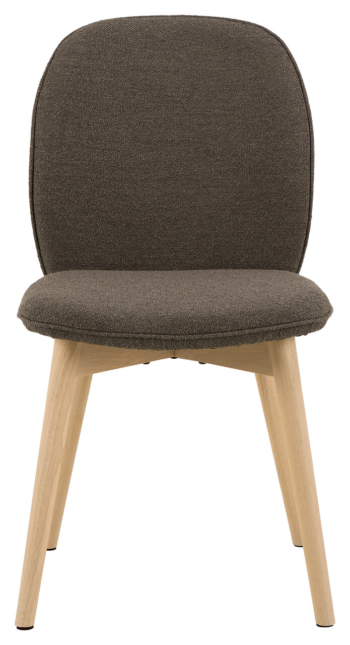 Scaun Cindy, Actona, 49x56x89 cm, tesatura Boucle/lemn de stejar, grej - view 7