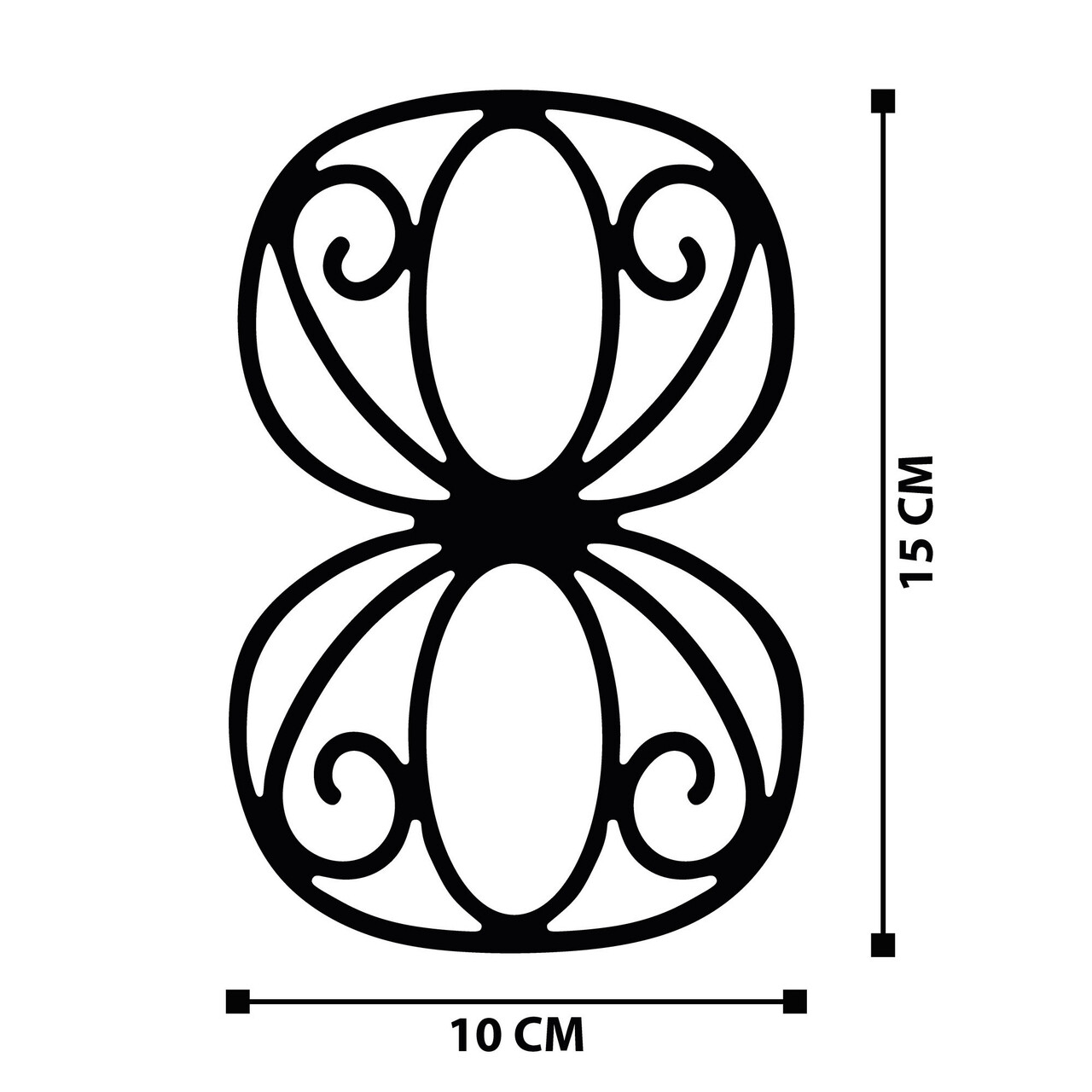 Numar casa pentru poarta/usa Eight, metal, 10 x 15 cm, negru, cifra 8