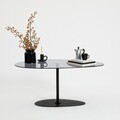 Masuta de cafea, Neostill, Porto, 90x40x60 cm, Sticla temperata, Gri închis/negru