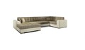 Coltar extensibil stanga 5 locuri ELTAP, Damario, 338x189x78 cm, lemn/poliester, bej inchis/bej deschis