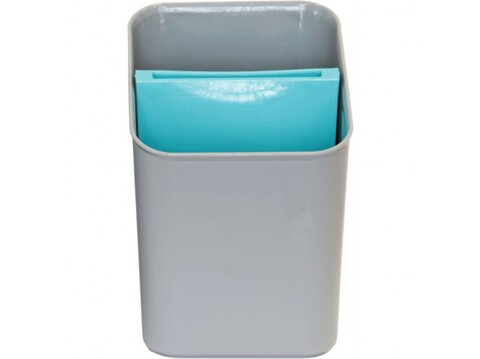 Uscator tacamuri cu 2 compartimente Zefir, Domotti, 12×10.5×16 cm, plastic, albastru 12x10.5x16