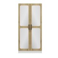 Dulap pentru haine, Minerva, Kale Mirror Walnut, 90x190x52 cm, PAL, Maro