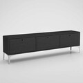 Comoda TV, Wood'n Love, Etna, 160 x 30 x 49 cm, pal/metal, negru/argintiu