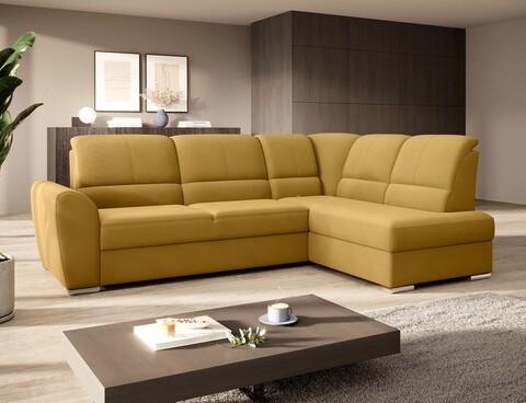 Coltar extensibil dreapta 3 locuri ELTAP, RT-45LO, Siber, 270x186x93 cm, lemn/poliester, galben
