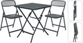 Set masa cu scaune pliabile Heinner, 60x60 cm/43x48x81 cm, otel, gri