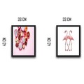 Set 2 tablouri decorative, Pink Fruit Set, PAL, Hartie, Multicolor