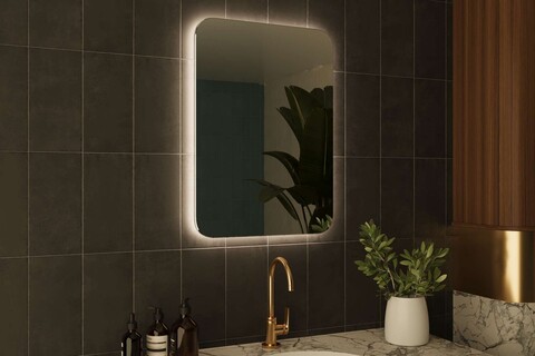 Oglinda decorativa, Siam, Polla, 50x70x2.2 cm, Alb