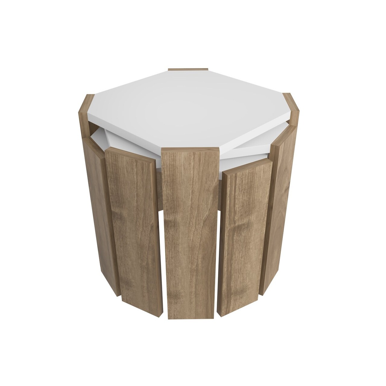 Masuta de cafea, Hanah Home, Lori, 44.5x41x44.5 cm, Alb/Maro - view 6