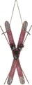 Decoratiune Skis, lemn, rosu/maro
