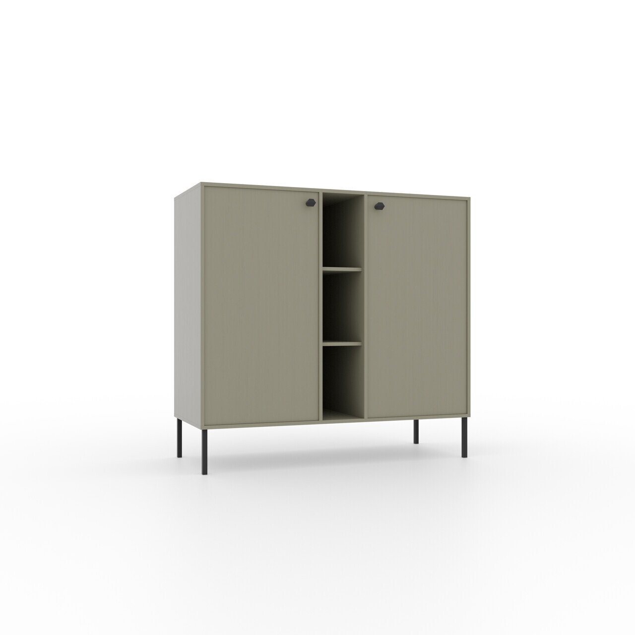 Comoda ADRK, Tili 2D 3P, 100.2x40.8x95 cm, PAL laminat, verde eucalipt — imaginea 2