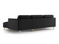Coltar dreapta 4 locuri, Eden, Micadoni, 286x150x90 cm, catifea, negru