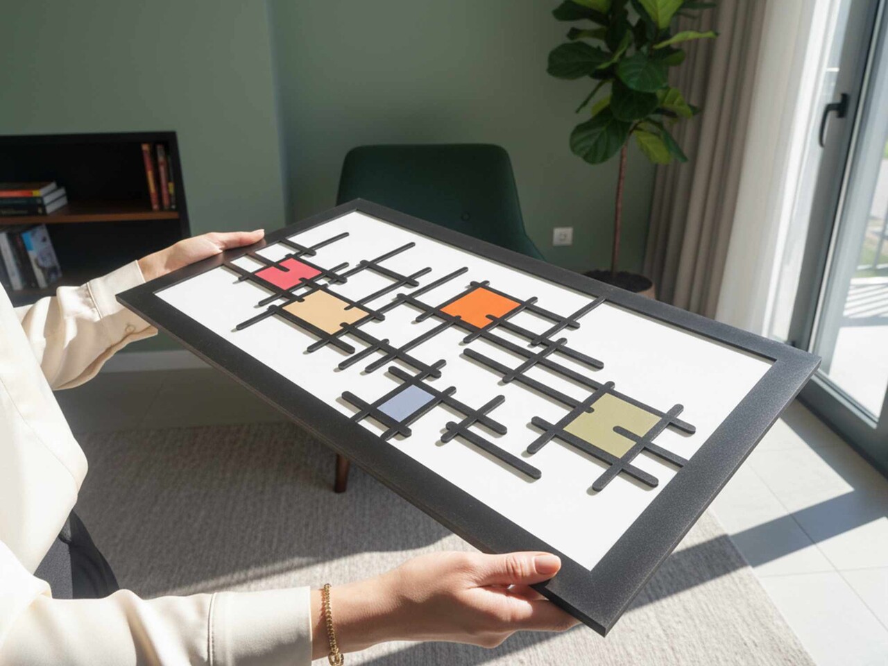 Tablou decorativ, Gridium, Dimensiune: 35 x 68 cm, Multicolor - view 2