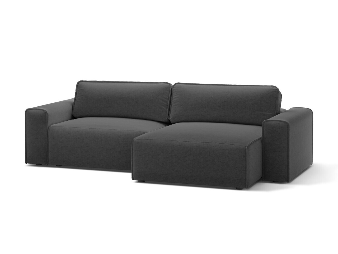 Coltar extensibil dreapta 3 locuri, Victor, Micadoni Home, 246x148x83 cm, tesatura structurata, antracit — imaginea 2