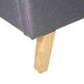 Pat tapitat Mikkel, Homla, 160x200 cm, metal/MDF/textil, gri