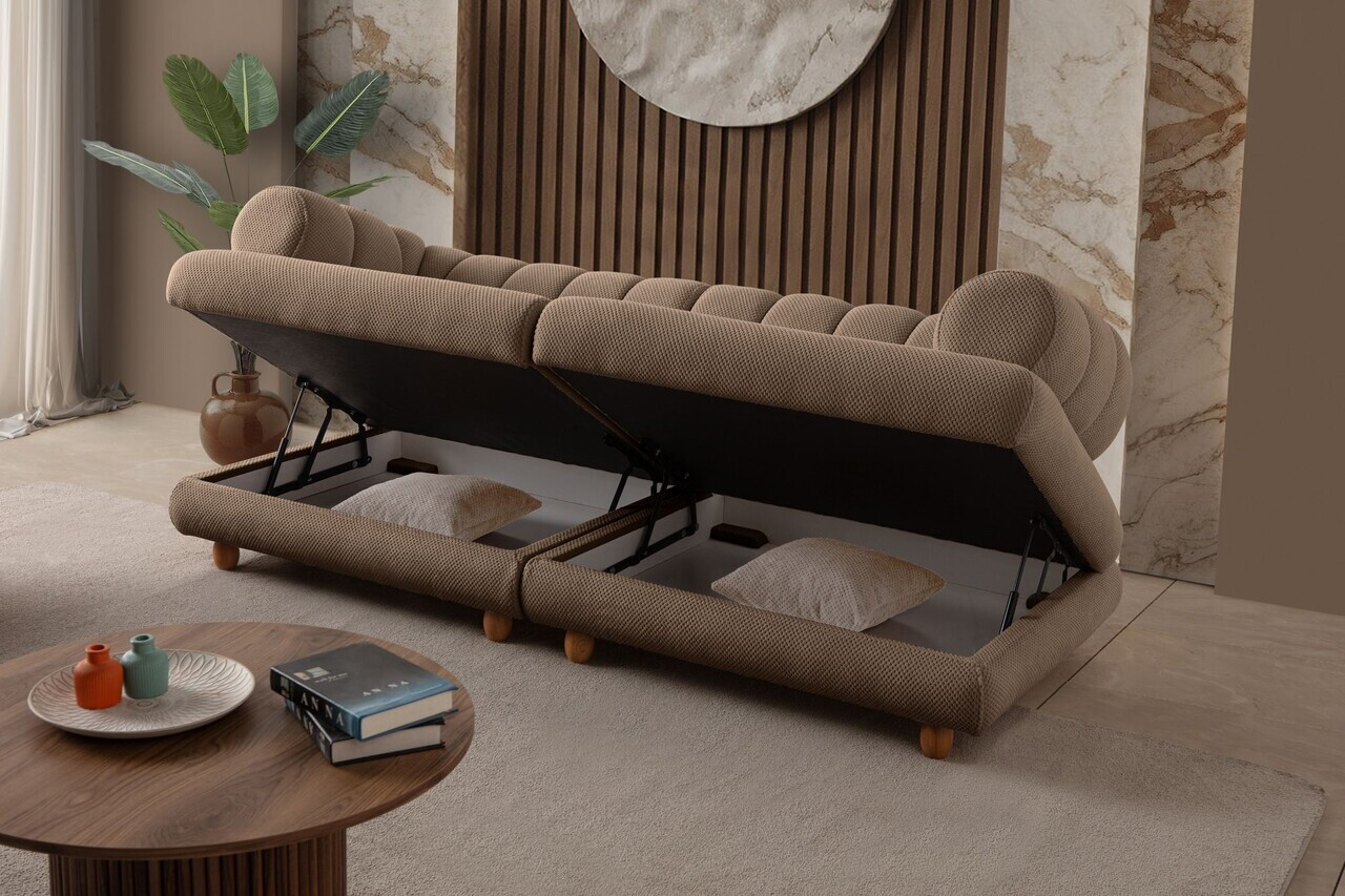 Canapea 3 locuri, Atelier del Sofa, 752EST1159, Lemn de carpen/PAL melaminat, Latte - view 4