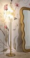 Lampadar Osaka, Mauro Ferretti, 4 x E14, 40W, 30x30x164 cm, fier/sticla, auriu/maro/transparent