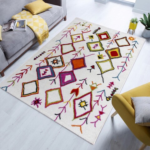 Covor de hol, GR632, 80×150 cm, Poliester, Crem mezoni.ro