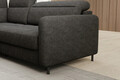 Coltar extensibil stanga 3 locuri ELTAP, LT-05RAQ, Barea, 208x160x100 cm, lemn/poliester, gri inchis