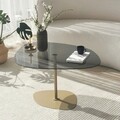 Masuta de cafea, Neostill, Soho, 85x40x67 cm, Sticla temperata, Gri inchis/Auriu