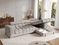 Coltar extensibil dreapta 3 locuri ELTAP, RT-20PEL, Felro, 285x181x93 cm, lemn/poliester, gri