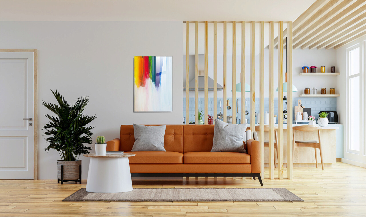 Tablou decorativ, 1484, Sticla temperata, 50 x 70 cm, Multicolor - 1 | YEO