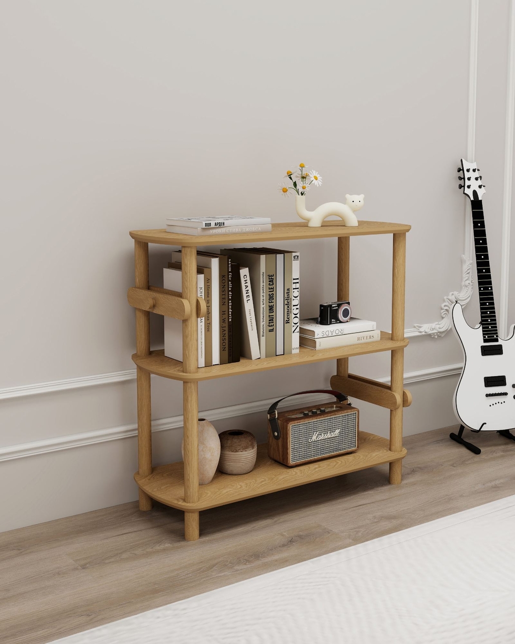 Corp biblioteca, Hanah Home, Rosa 3, 80x79x30 cm, Stejar
