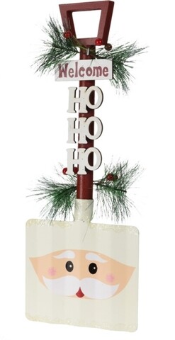 Decoratiune shovel w santa, 18x10x47 cm, lemn/fier, multicolor