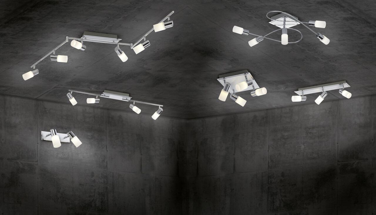 Plafoniera Clapton, TRIO, 50x7x18.5 cm, 5W, 3x SMD LED, metal, argintiu
