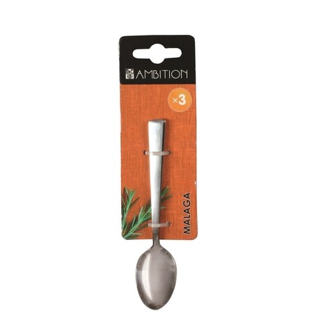 Set lingurite ceai 3 piese malaga, ambition, 19 cm, inox